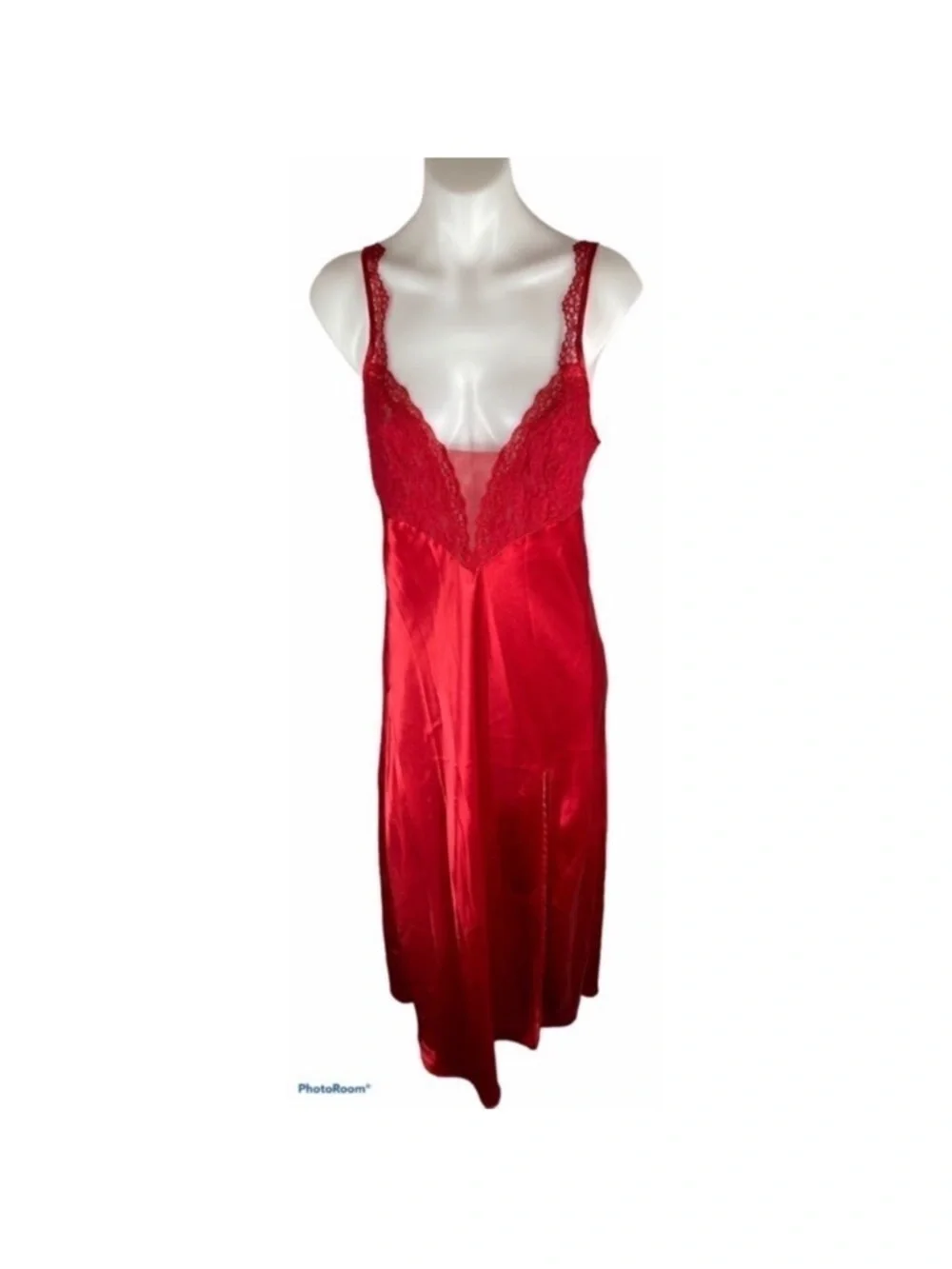 Vintage Victoria’s Secret Gold Label Red Lace Slip Dress | 90s Satin Nightgown